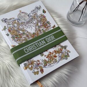 Christian Dior Floral Notebook with Green Band NEW